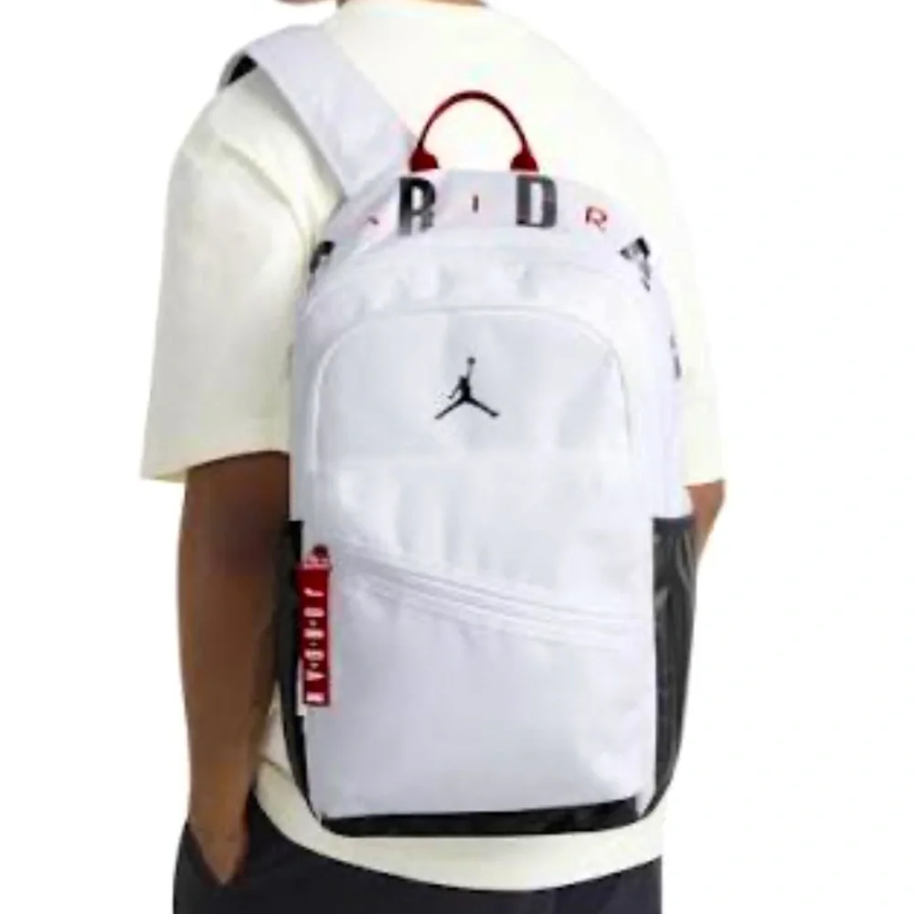 Authentic Jordan Air Patrol Backpack 29L in White w Red and Black Accents-Large - Picture 11 of 12